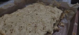 Sour Cream Pumpkin Chai bread with Peanut Butter vanilla Creamsicle buttercream and white chocolate chips at The Pizza Patio in Flagstaff