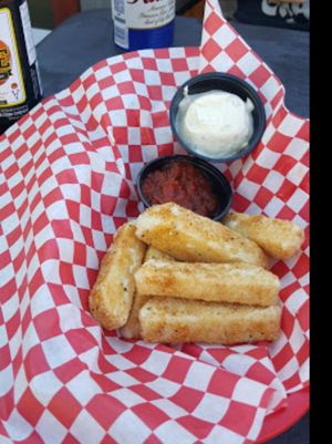 Vegan mozzarella sticks at The Pizza Patio in Flagstaff