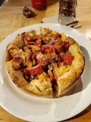 Lumberjack deep dish at The Pizza Patio in Flagstaff