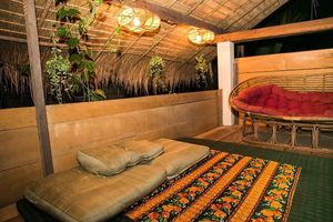 Chilled out jungle dining loft  at Eden Eco Village in Kampot
