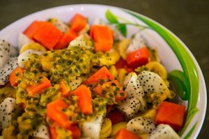 We watched them pick our passionfruit at Eden Eco Village in Kampot