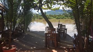 Eden river deck. at Eden Eco Village in Kampot