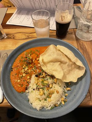 Butternut squash & pea curry  at The Porterhouse in Killarney