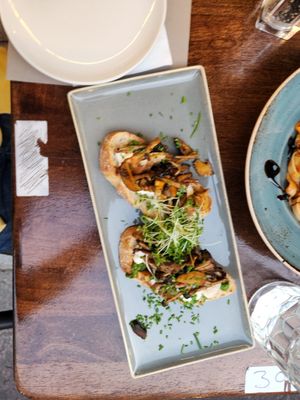 Bruschetta with mushrooms and almond ricotta at The Porterhouse in Killarney