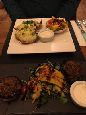Potato skins and portobello mushrooms  at The Porterhouse in Killarney