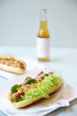 vegan hot dog at Krowarzywa in Gdansk