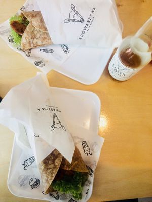 Wrap Jaglanex and Wrap with seitan at Krowarzywa in Gdansk
