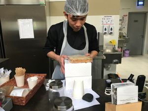 Nice young artisans prepare every day fresh products at Healthy Patisserie in Dubai