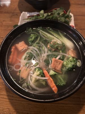 amazing vegan pho and lovely atmosphere. quite a few veggie/vegan options here. highly recommend   at Pho District in West London