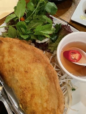 Pancake starter with tofu  at Pho District in West London