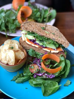 Vegan cheese and chutney sandwich, YUM at True Story in York