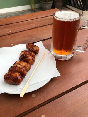 Amazing tofu nuggets in smokey BBQ sauce! at Moringa in Siem Reap