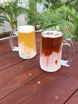 Frosty vegan wheat beer and IPA mmmmmm at Moringa in Siem Reap
