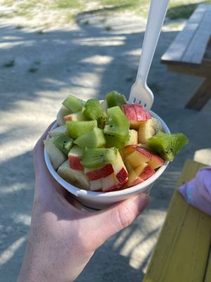 Fruit bowl at Ice and Beans Cafe in Caye Caulker