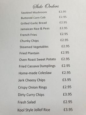 Side dishes at Kool Runnings in Inverness