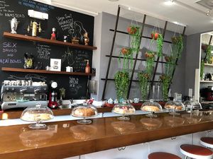 Coffee and dessert bar at Cure Cafe in Miami