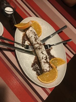 Veganer Pfannkuchen mit veganer Nougatsoße at Romikulum in Trier