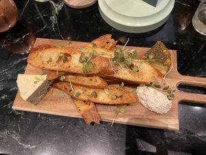Cheese plate - Gorgonzola, garlic chèvre and Gouda  at LOV in Laval