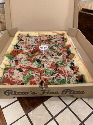 Vegan Specialty Primavera at Rizzo's Fine Pizza in Astoria