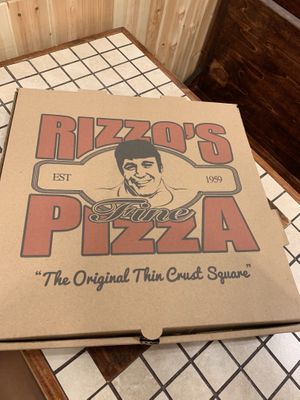 Get the square crust! at Rizzo's Fine Pizza in Astoria