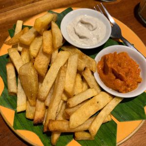 Homemade fries  at Milas in Yogyakarta