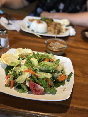 Tofu and Tempe salad without egg at Milas in Yogyakarta