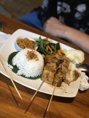 Satay with peanut sauce at Milas in Yogyakarta