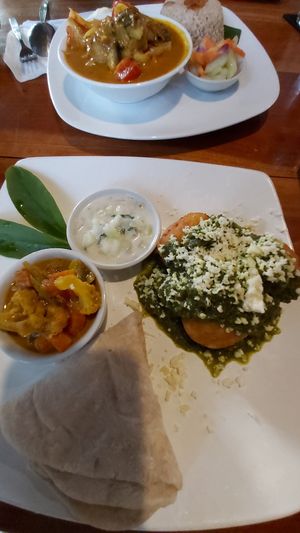 Indian potato balls with spinach at Milas in Yogyakarta