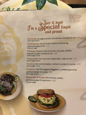 The Chickpea Pleasure and Hummus are vegan at Bagels & Beans in Maastricht
