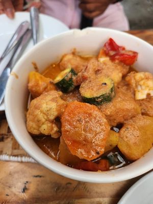 Sweet potato curry
 at Kwetu Restaurant & Craft Shop in Maputo