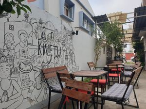 View to the street at Kwetu Restaurant & Craft Shop in Maputo