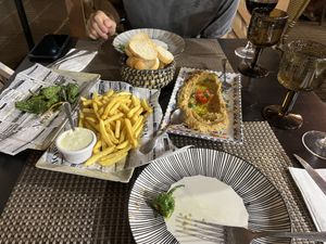 Hummus met truffel 😊  at Marhaba in Gran Canaria