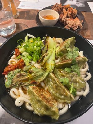 Vegetable gyoza Ramen at Wagamama in Newcastle Upon Tyne