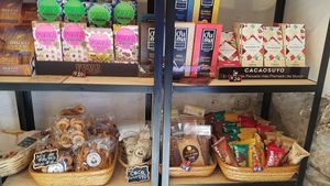 vegan bars, chocolate, and snacks at La Rabona Peruvian Deli in Cusco