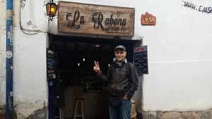 outside at La Rabona Peruvian Deli in Cusco