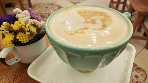 cappuccino with coconut milk at La Rabona Peruvian Deli in Cusco