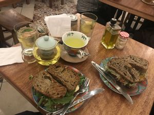 Caprese and Arabic panini! Delicious!!! ?  at La Rabona Peruvian Deli in Cusco