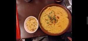Dahl & rice at Marrakech Artisan in Hastings