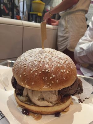 Ice cream burger at Nature Boys in Tel Aviv