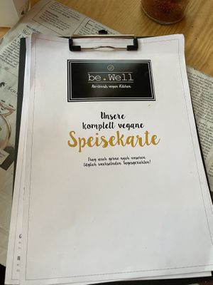 Menu  at be Well in Bochum