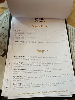 Menu  at be Well in Bochum