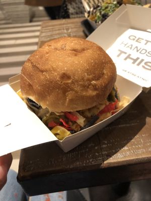queso burger   at Beatnic - Rockefeller Plaza in New York City