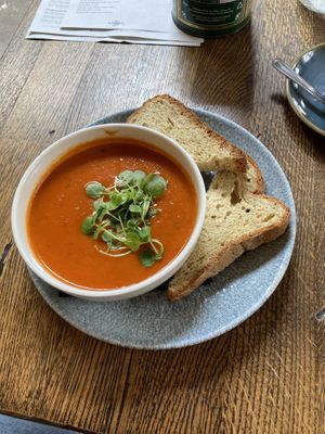 Soup of the day & GF bread  at The Old Bicycle Shop in Cambridge