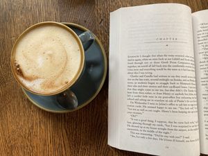 Oat latte  at The Old Bicycle Shop in Cambridge