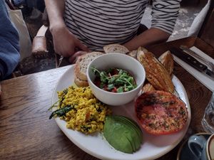 Vegan breakfast at The Old Bicycle Shop in Cambridge