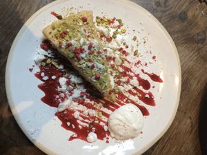 cheesecake  at The Old Bicycle Shop in Cambridge