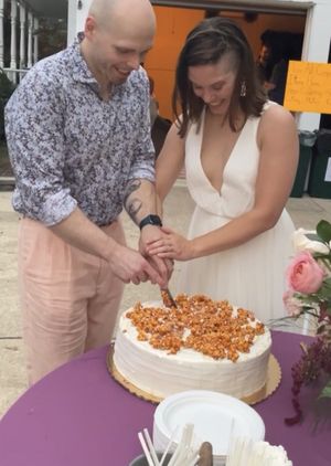 Caramel popcorn cake   at The Red Bandana Bakery in Bethesda