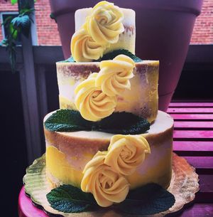 Semi-naked cake at The Red Bandana Bakery in Bethesda