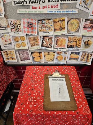 Menu board at The Red Bandana Bakery in Bethesda