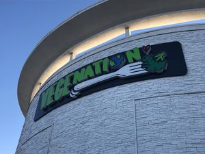 The sign at VegeNation in Henderson